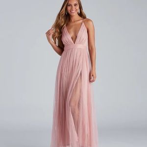Elisabeth Pleated Tulle Formal Dress - Mauve